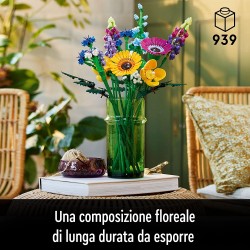 LEGO 10313 Icons Bouquet Fiori Selvatici Finti con Papaveri e