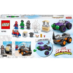 LEGO 10782 Marvel Spidey e i Suoi Fantastici Amici Resa dei Conti tra Hulk e Rhino, Spider-Man Giocattolo con Macchine Monster T