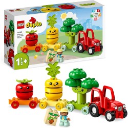 LEGO 10982 DUPLO My First Il Trattore di Frutta e Verdura, Sorpresa Pasqua, Gioco Impilabile per Neonati e Bambini da 1,5 a 3 An