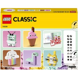 LEGO 11028 Classic Divertimento Creativo Pastelli, Set Costruzioni in Mattoncini con Dinosauro Giocattolo e Gatto, Giochi Educat