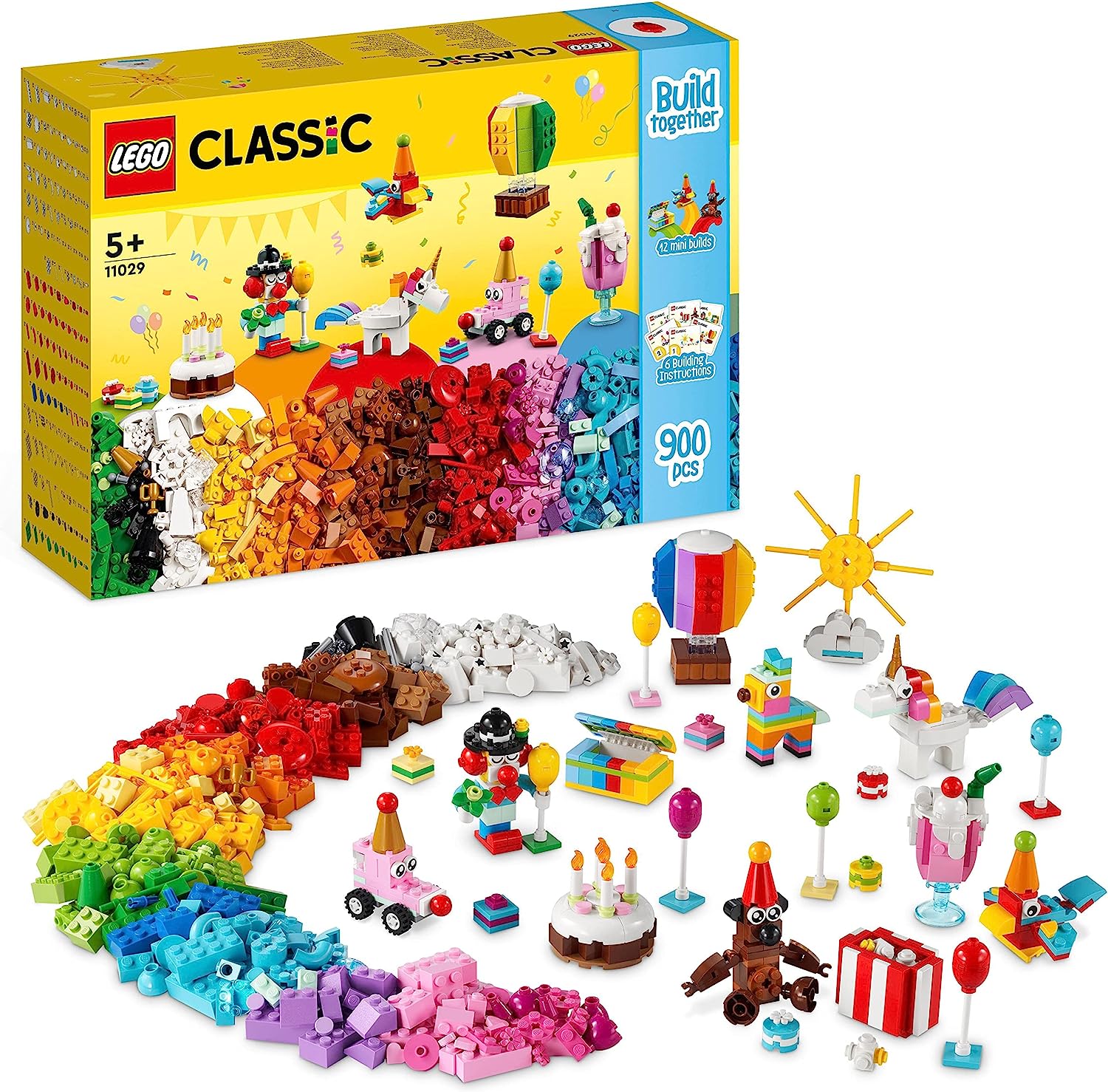 LEGO 11029 Classic Party Box Creativa, Animali Giocattolo per Bambini,  Giochi da Condividere in Famiglia con 12 Mini-Costruzioni