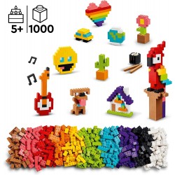 LEGO 11030 Classic Tanti Tanti Mattoncini, Set di Costruzioni con Emoji Sorridente, Pappagallo, Fiori e Altro, Regalo Creativo, 