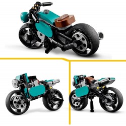 LEGO 31135 Creator Motocicletta Vintage, Set 3 in 1 con Moto Giocattolo Classica, Road Bike e Macchina Dragster