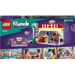 LEGO 41728 Friends Ristorante nel Centro di Heartlake City con Mini Bamboline Liann, Aliya e Charli, Personaggi Serie 2023