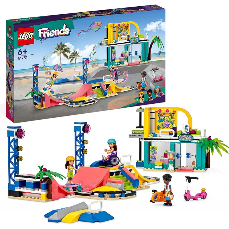 LEGO 41751 Friends Skate Park, Set con Rampa da Skateboard, Giochi per  Bambine e Bambini dai