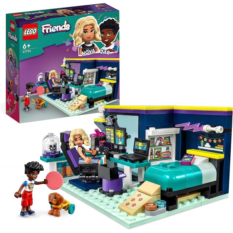 LEGO 41755 Friends La Cameretta di Nova, Camera da Letto a Tema Videogiochi  con Personaggi 2023