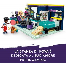 LEGO 41755 Friends La Cameretta di Nova, Camera da Letto a Tema Videogiochi con Personaggi 2023 Zac e Cane Pickle