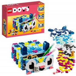 LEGO 41805 DOTS Cassetto degli Animali Creativi, Set per Creare Mosaico Portagioie con Tessere Colorate, Sorpresa Pasqua