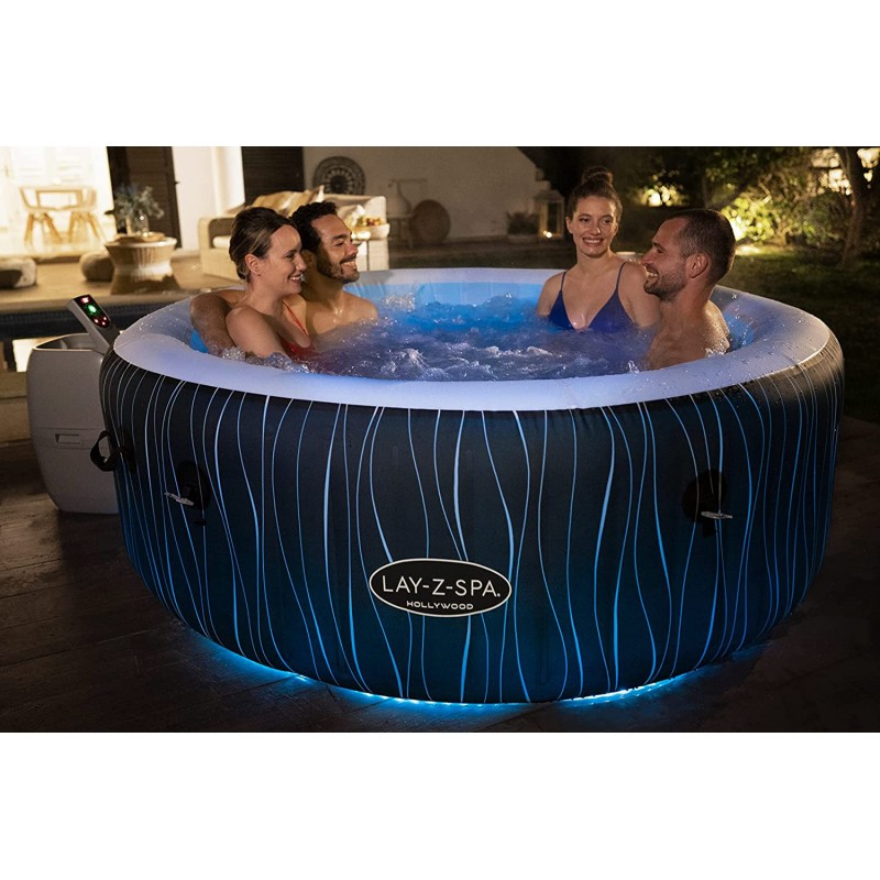 Bestway 60059 Idromassaggio gonfiabile Lay-Z-Spa® Hollywood AirJet™ con luci LED