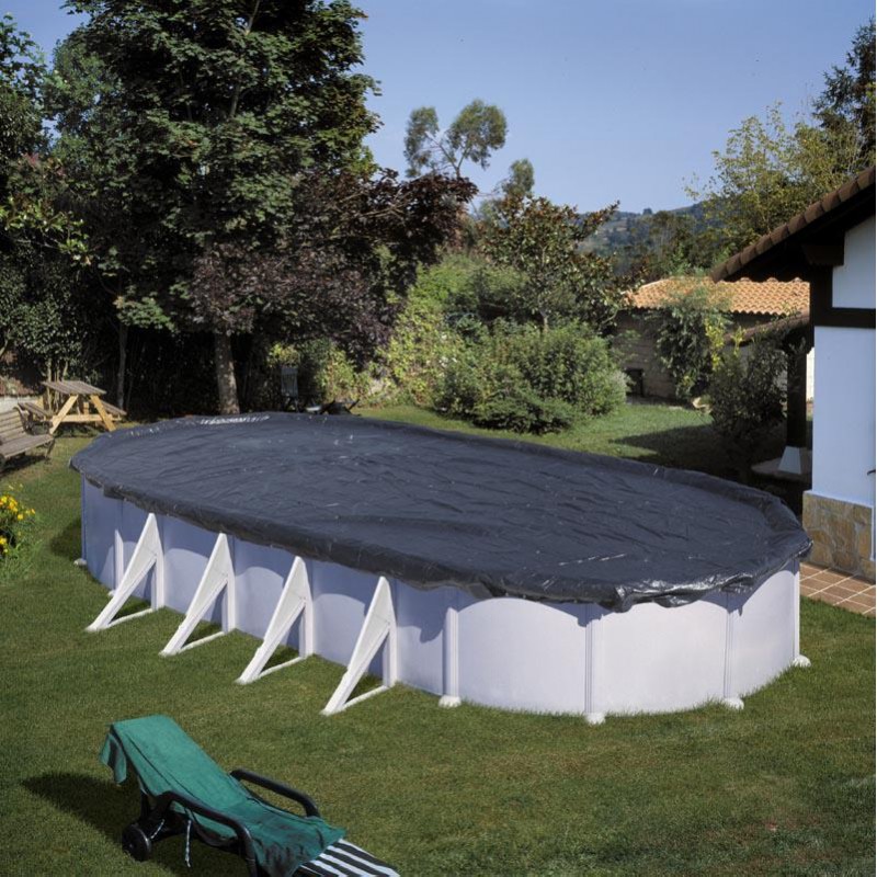 GRE - Copertura invernale per piscina ovale 800x470 o a forma di otto 710x475 120 gm