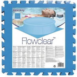 Bestway Flowclear - Piastrelle di Protezione per Pavimento, 8 Pezzi da 50 x 50 cm, Colore: Blu