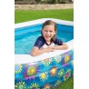 Bestway - 54121 - Piscina Family Rettangolare 3 Anelli Con Decoro Fiori Cm. 305X183X56