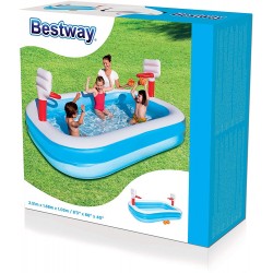 Bestway - 54122 - Piscina Family Basketball Cm. 251X168X102, Contiene 2 Palle Per Giocare
