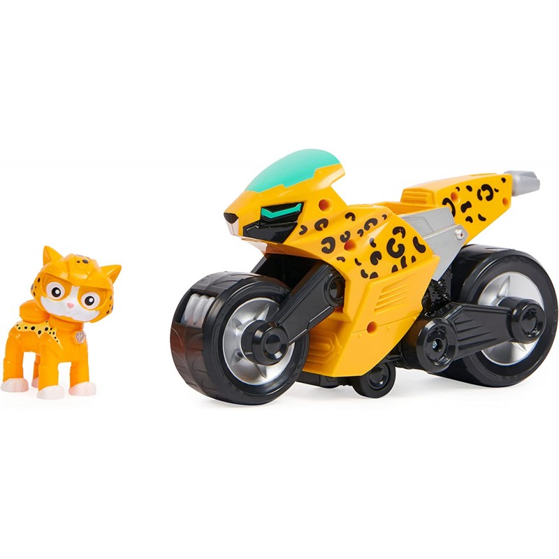 Paw Patrol | Veicolo Cat Pack del Personaggio Wild Cat | Veicolo Motocicletta a retrocarica con Personaggio Cat Pack | SP6066332