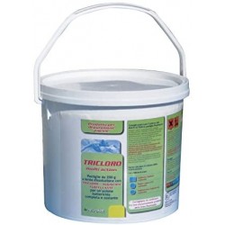 Tricloro in Pastiglie da 200 g per Acqua Piscina, Formula 5 Azioni, Fustino 5 kg - New Plast