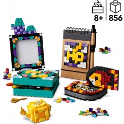 LEGO 41811 DOTS Kit da Scrivania di Hogwarts, Accessori Scrivania di Harry Potter con 2 Portagioie, Portafoto e Toppa Adesiva - 