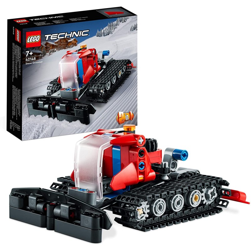 LEGO 42148 Technic Gatto delle Nevi, Set 2 in 1 con Motoslitta e Spazzaneve Giocattolo, Modello di Veicolo - LG42148