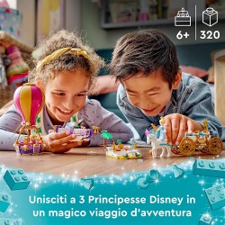 LEGO 43216 Disney Princess Il Viaggio Incantato della Principessa con Mini Bamboline Cenerentola, Jasmine e Rapunzel, Cavallo e 