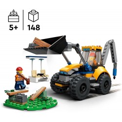 LEGO 60385 City Scavatrice per Costruzioni, Escavatore Giocattolo con Minifigure - LG60385
