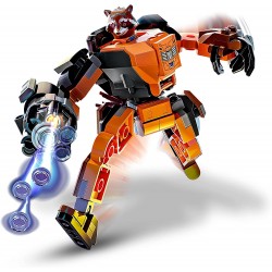 LEGO 76243 Marvel Armatura Mech Rocket Raccoon, Set Action Figure del Supereroe Guardiani della Galassia, Personaggio Avengers -