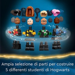 LEGO 76399 Harry Potter Il Baule Magico di Hogwarts, Idea Regalo Personalizzabile con le Minifigure dei Film, Stemmi Case, Cappe
