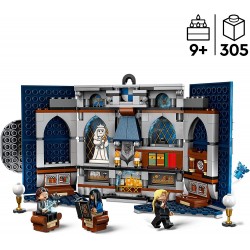 LEGO 76411 Harry Potter Stendardo della Casa Corvonero da Parete, Sala Comune del Castello di Hogwarts con Luna Lovegood, Giochi