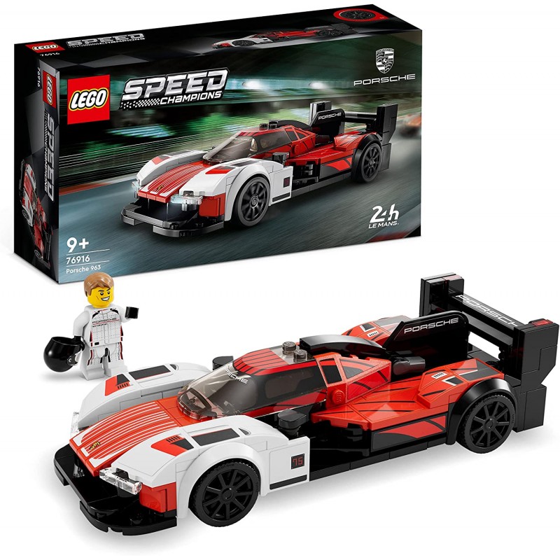 LEGO 76916 Speed Champions Porsche 963, Modellino Auto da Costruire,  Macchina Giocattolo per Bambini, Set da