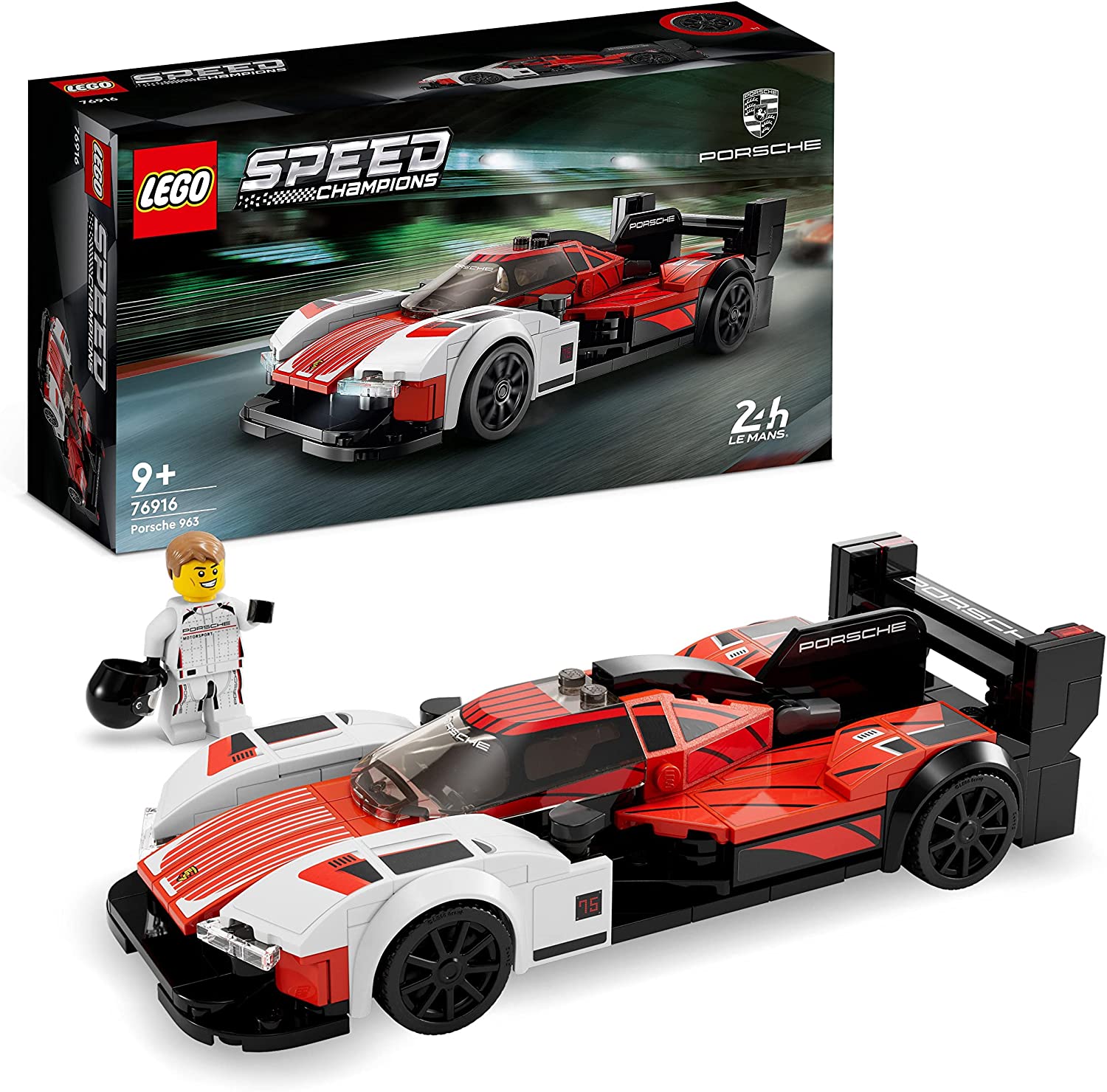 LEGO 76916 Speed Champions Porsche 963, Modellino Auto da Costruire,  Macchina Giocattolo per Bambini, Set da Collezione 2023 con