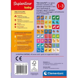 Clementoni - Sapientino Baby Carte Che Verso Fa - Gioco Educativo 1 Anno, Flashcards Montessori - Made in Italy - CL16433
