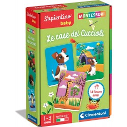 Clementoni - Sapientino Baby Case dei Cuccioli - Gioco Educativo 1 Anno, Flashcards Montessori - Made in Italy - CL16434