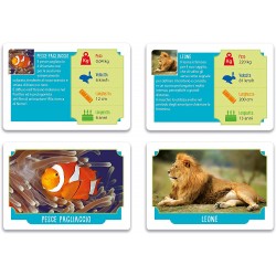 Clementoni - 16733 - Animali da record - 50 carte illustrate, carte da gioco per bambini 6 anni, gioco educativo sugli animali
