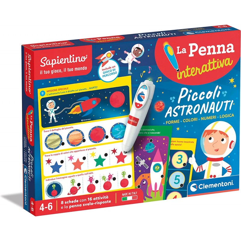 Clementoni - Sapientino - I Piccoli Astronauti Quiz, Schede attività e Penna Interattiva Parlante - CL16747