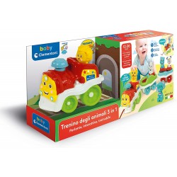 Clementoni Animali - 3 in 1 Parlante, Interattivo E Trainabile, Trenino Giocattolo Elettrico, Gioco Bambino 1 Anno (Versione in 