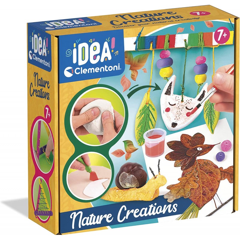 Clementoni - Idea - Surprise Box - Nature Craft - lavoretti 7 Anni, 5 Diverse creazioni, Kit Pittura Bambini, Pasta da Modellare
