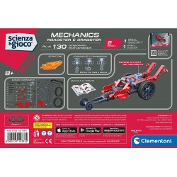 Clementoni - Scienza Build - Roadster E Dragster - Set Costruzioni Bambini, Laboratorio Meccanica, Gioco Scientifico 8 Anni (Ver