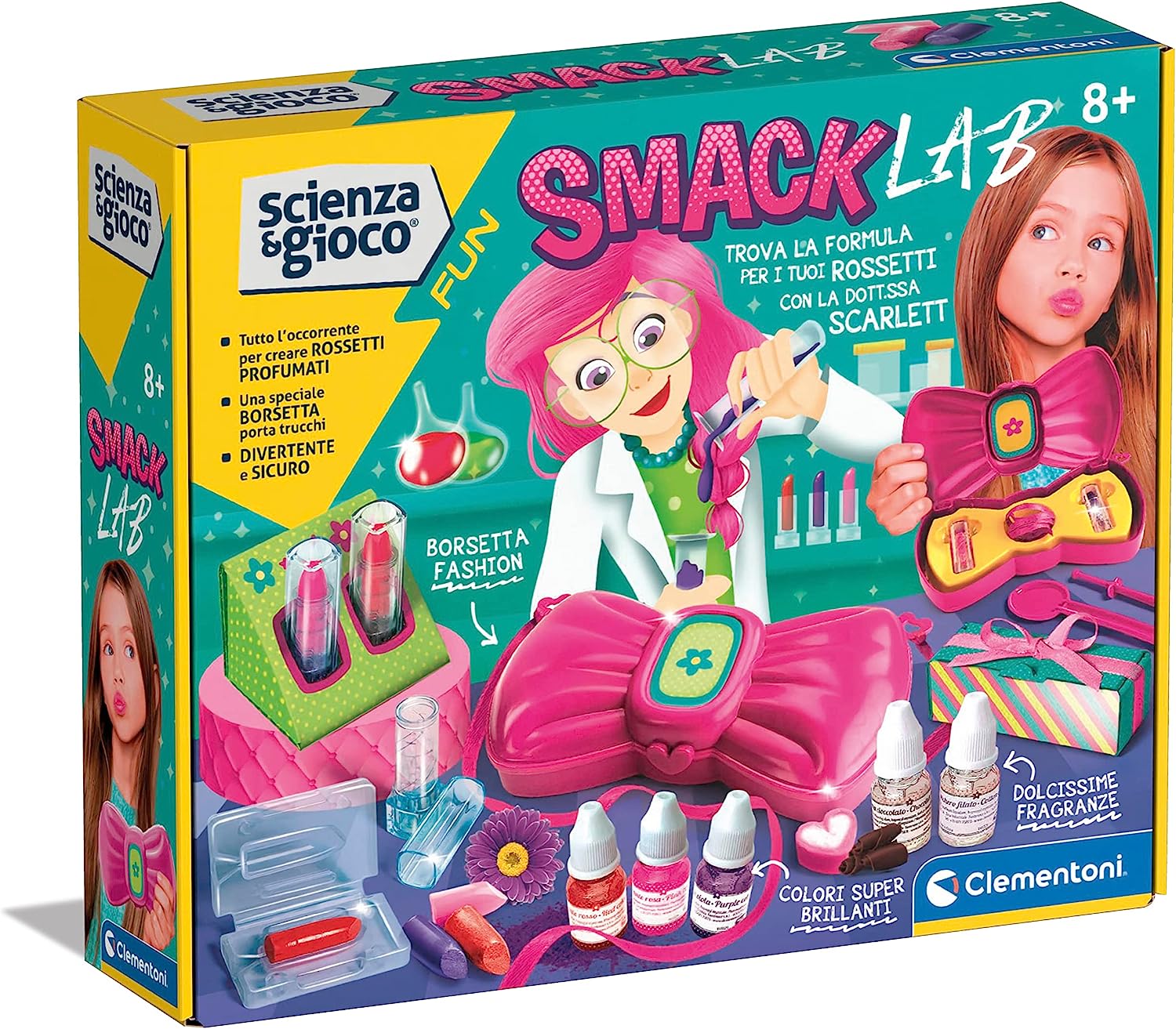 Clementoni - Scienza Fun - Smack Lab, Gioco Scientifico 8 Anni, Laboratorio  Bambina, Kit per Realizzare Rossetti e Lucidalabbra