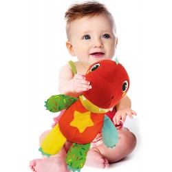 Clementoni - Milo Il Mio Dinosauro - Peluche Sviluppo Multisensoriale, Interattivo, Educativo, Gioco Bambino 6 Mesi, Lavabile in
