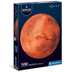 Clementoni - Round Space Collection - Mars adulti 500 pezzi Marte, rotondo - Made in Italy, puzzle pianeta, Multicolore - CL3510