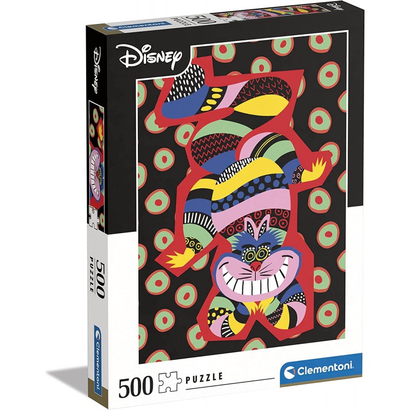 Clementoni - Puzzle Gato Cheshire Alicia en El Pais de Las Maravillas Disney 500 pz The Cat - 500 Made in Italy, 500 Pezzi - CL3