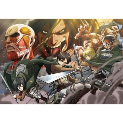 Clementoni - Attack On Titan - 500 Pezzi Adulti, Puzzle Anime, Made in Italy, Multicolore - CL35139