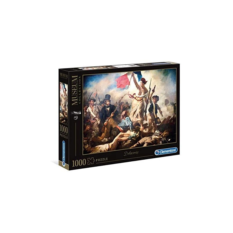 Clementoni - Museum Collection Puzzle Louvre - Delacroix, Liberty Leading The People - 1000 Pezzi - Made In Italy - Puzzle Adult