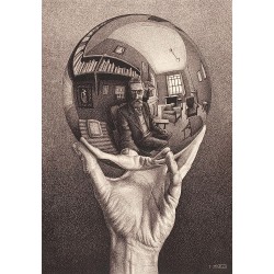 Clementoni - M. C. Escher, Hand With Reflecting Sphere - 1000 Pezzi Adulti, Arte, Puzzle Quadri Famosi, Made In Italy, Multicolo