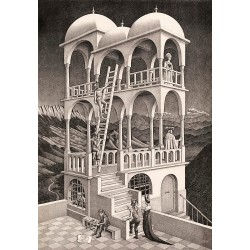 Clementoni - M. C. Escher, Belvedere  -1000 Pezzi Adulti, Arte, Puzzle Quadri Famosi, Made In Italy, Multicolore - CL39754