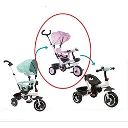 Giò Baby - Nata Triciclo Girevole Rosa 3 in 1 per i Bambini da 9 Mesi a 3 Anni - GGI210031