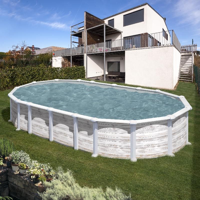 Piscina acciaio GRE Serie ISLANDIA 730x375 h 132 ovale