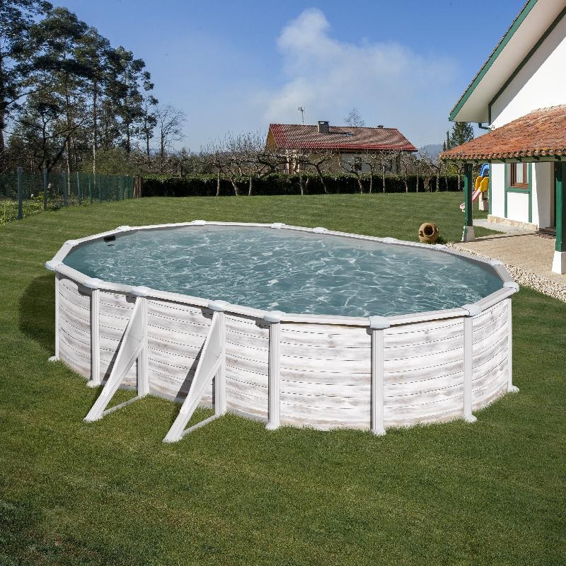 Piscina acciaio GRE Serie GROENLANDIA 610x375 h 132 ovale