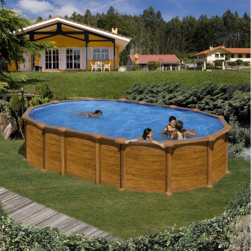 Piscina acciaio GRE serie AMAZONIA 610x375x132h Ovale