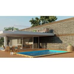 Piscina in Legno EVORA 620x420x133h Rettangolare GRE - 790206