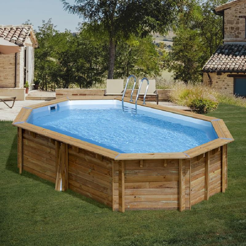 Piscina in Legno 535x335x117h CANELLE 2 ovale GRE 790087