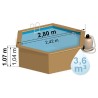 Piscina in Legno 280x107h LILI 2 Tonda - GRE 80008